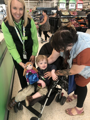 Colleagues at Asda Merthyr Tydfil reunited five-year-old Skyla with her lost doll