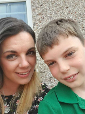 Michaela Gorman from Asda Whitehaven and her son Rio