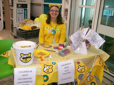 Asda Middleton community champion Charlotte supporting BBC Children in Need
