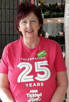 Jan Craig from Asda Middleton Park supports Tickled Pink