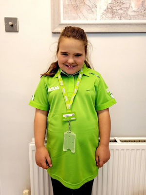 Asda Bromsgrove gave Millie Bedford her own an Asda uniform