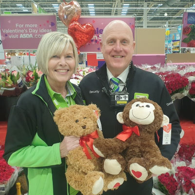 Mike and Lynne Waller from Asda Mount Pleasant celebrate their ruby wedding