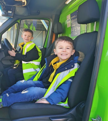 Logan and Jenson so obsessed with Asda Isle of Wight that they've made own delivery van