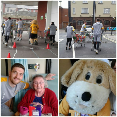 Asda Newport Pillgwenlly and Newport County FC deliver Easter eggs to the Royal Gwent Hospital