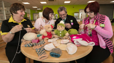 Gillian, Christine, Paul and Jenny have been busy knitting