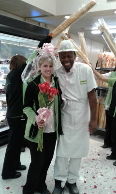 Oadby colleagues Ruth and Andy celebrate their wedding