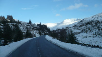 A snowy crossing for Asda's Highlands delivery drivers