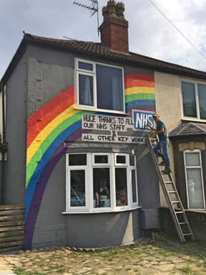 Peter Spaczynski from Asda North Hykeham in Lincoln painted a rainbow tribute for NHS staff and key workers