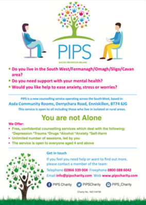 PIPS Suicide Prevention Ireland is offering support at Asda Enniskillen