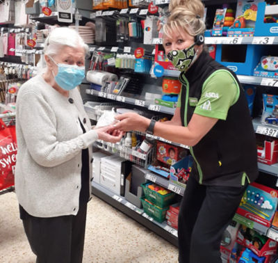 Mel Wynn from Asda Pontefract tracked down sweets for Mavis Foster
