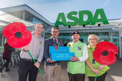 Poppy Appeal launch with Royal British Legion at Asda Queensferry