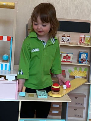 Three-year-old Ella Ball loves joining her mum Debbie at Asda Rawtenstall