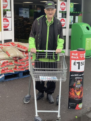 Ron Withers, 90, from Asda Gosport is one of the UK's oldest supermarket workers
