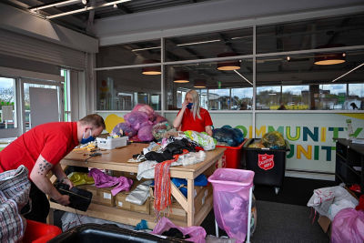 Salvation Army drop and shop collections at Asda Middleton sustainability store