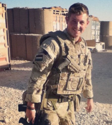 Asda colleague Sash Hill in the Army in Afghanistan