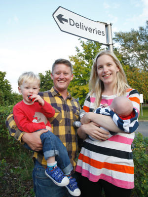 Laura and Nick with baby Otis and his brother Huxley