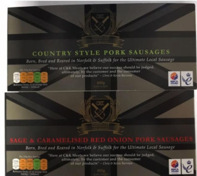 Country style pork sausages