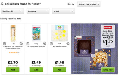 Asda's groceries website has nutritional filters for people with allergies and dietary requirements