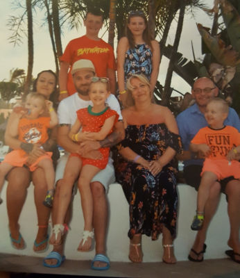 Asda Hull Living Tickled Pink colleague Jacqui Johnson with her family
