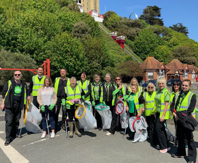Asda colleagues from stores in Kent and East Sussex teamed up to clean Folkestone beach