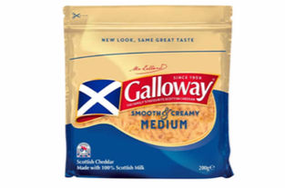 Galloway Grated Medium Coloured Cheddar 200g