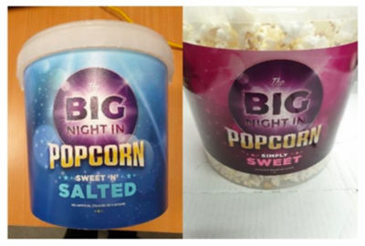 The Big Night In Popcorn 250g Sweet ‘n’ Salted and Simply Sweet