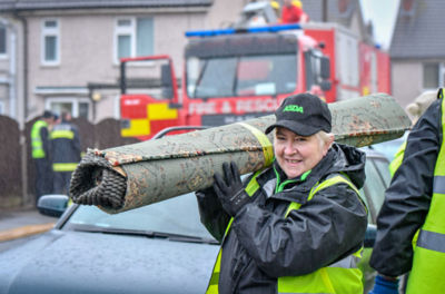 Asda colleagues help clear up after floods in Doncaster