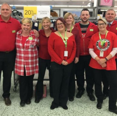 Asda Shrewsbury colleagues supporting Zac Oliver's appeal