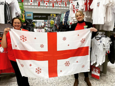 Asda stores across England are showing their support for the England football team
