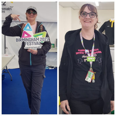 Tracey Collins from Asda Small Heath volunteers at the Commonwealth Games