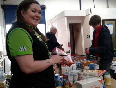 Asda Stockton community champion Michaela Palfreeman at Middlesbrough food bank