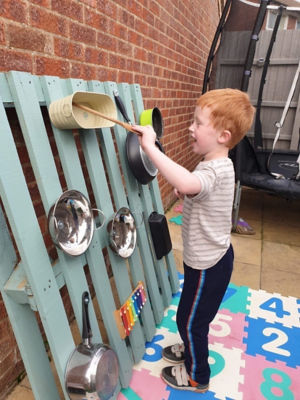 Arthur loves his music station created with help from Asda Stowmarket