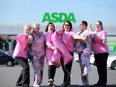 Colleagues from Asda stores in Northern Ireland support our Tickled Pink breast cancer campaign