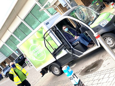 Tilly Dilly electric van at Asda Rugby