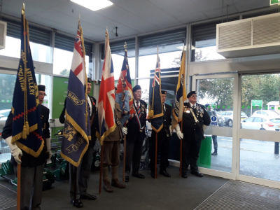 Royal British Legion volunteers raise the Standards at our Tipton store