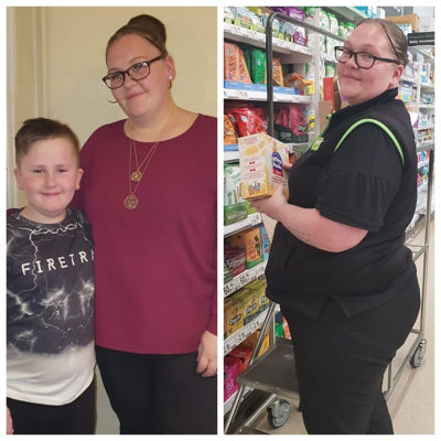 Tanya Jones from Asda Tonypandy can't wait to hug her son Shay
