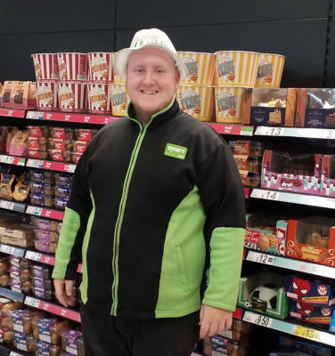 Cieran Watts from Asda Tonypandy sings for the Treorchy Male Voice Choir