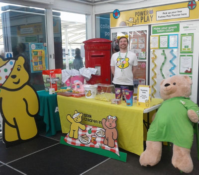 Asda Tunstall community champion Damon supporting BBC Children in Need