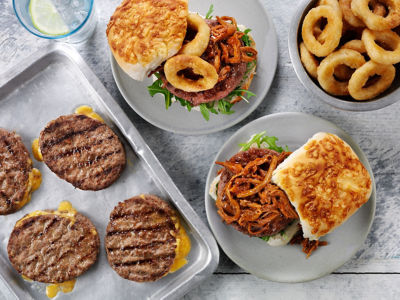 Frozen double cheeseburger